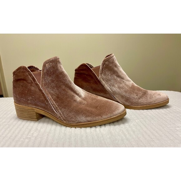 DOLCE VITA Tay Velvet Ankle Booties, Rose, Sz 8.5 - Picture 5 of 9
